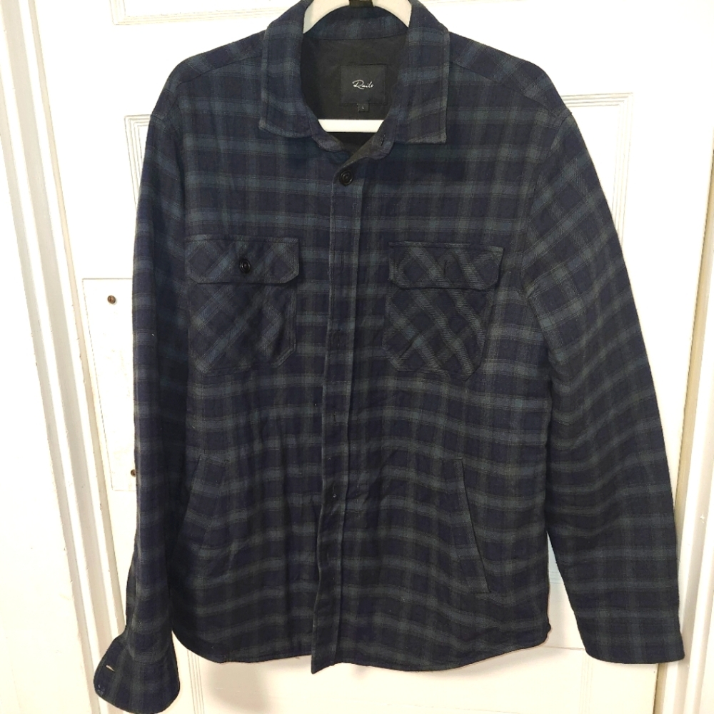 Rails plaid quilted shirt jacket outdoor chore men sz L